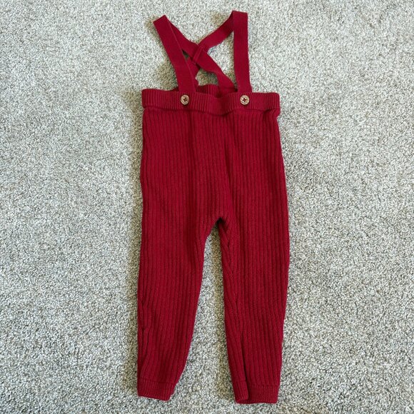 Carter's Red Overalls Size 18 months Ribbed Christmas Winter Photoshoot - Picture 1 of 8
